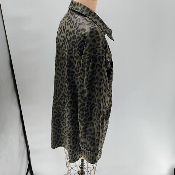 Zara Animal Print Overshirt, Size M lapel collar long cuffed Sleeves shacket - Picture 11 of 14
